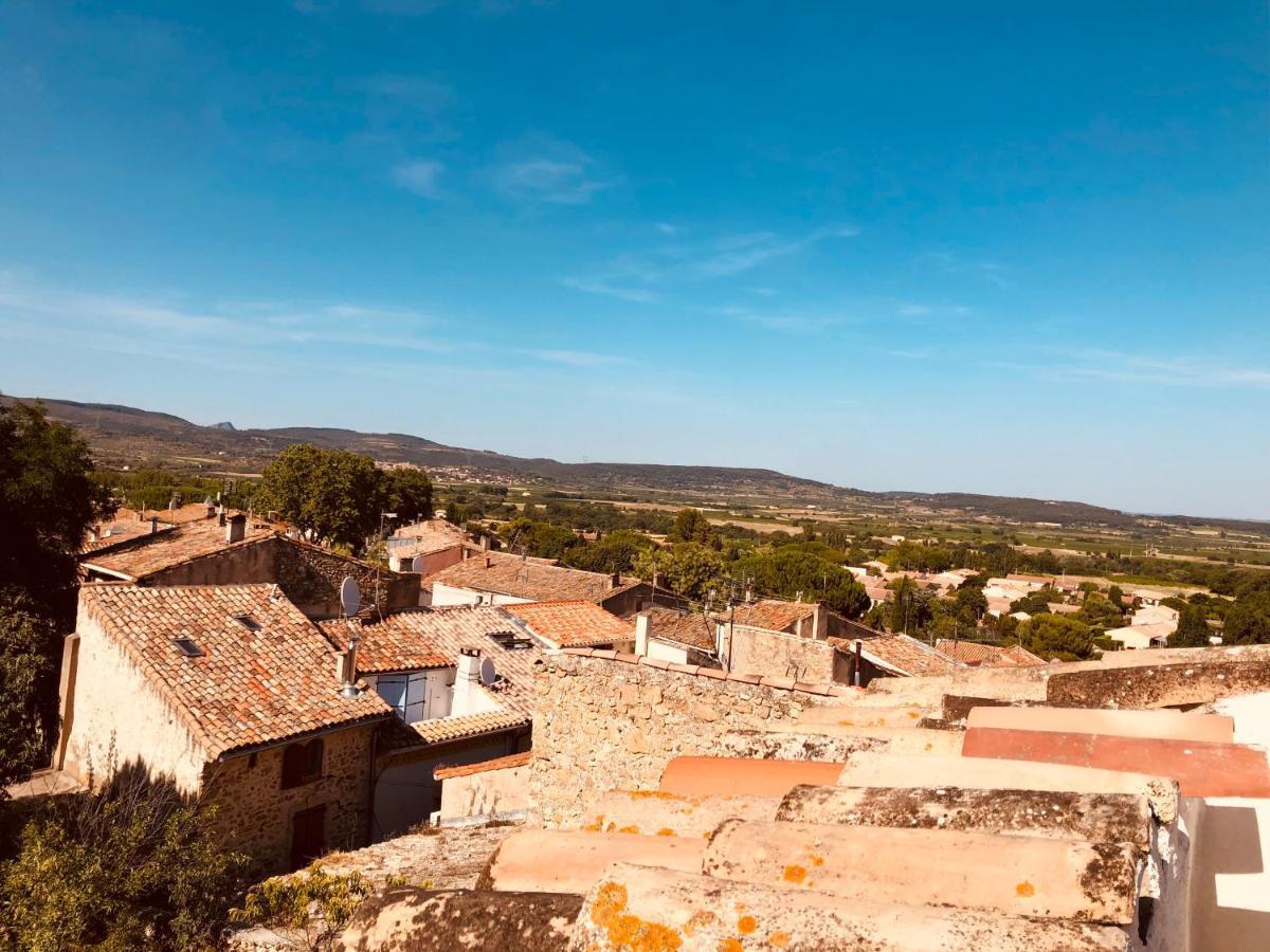 Appartement Au Dernier Etage Avec Terrasse Et Belle Vue Sur Nature Environnante Roujan Exteriör bild